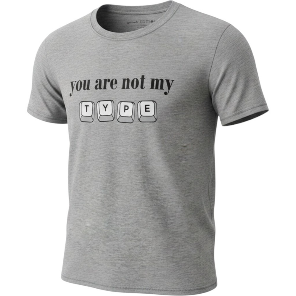 Social Edition Womens XXL Heather Grey You Are Not My Type Graphic‎ T-Shirt